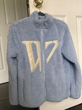 WALE$ Pastel Blue Teddy Jacket with Cream Logo